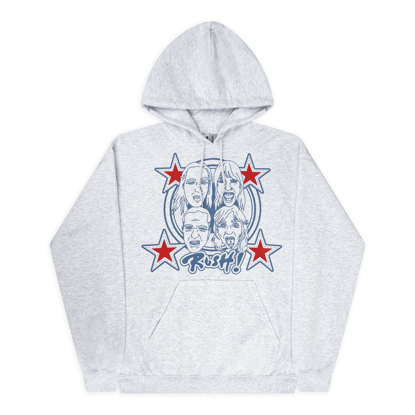 RUSH! Faces & Red Starz ☆ Grey Hoodie