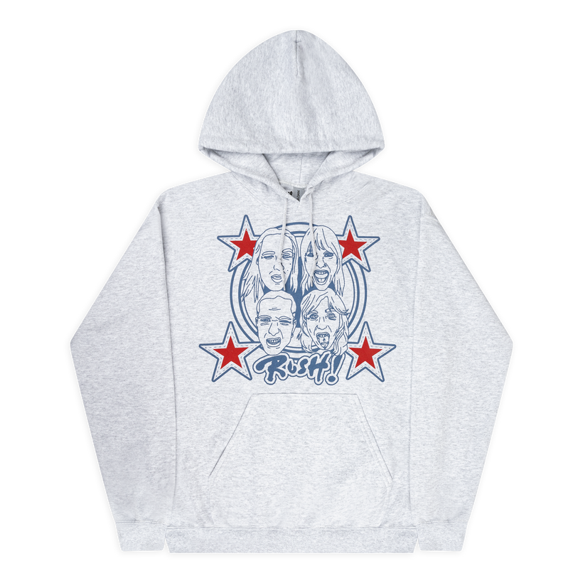 RUSH! Faces & Red Starz ☆ Grey Hoodie