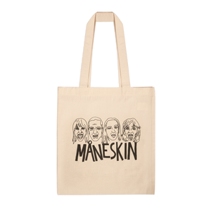 Måneskin Doodle Faces Natural Tote Bag